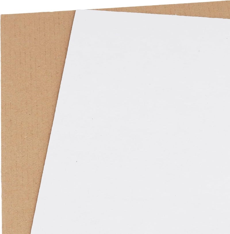KOHAND 120 Pack White Corrugated Cardboard Sheets, 8.5 x 11 Inch White Flat Cardboard Inserts for Shipping, Packing, Crafts, Display - Image 3
